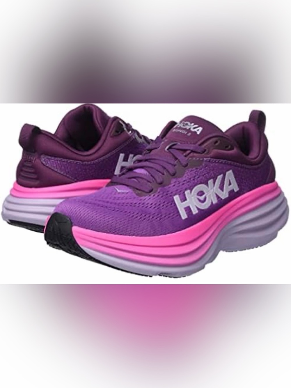 Hoka Women’s Magenta and Deep Plum Running Shoes